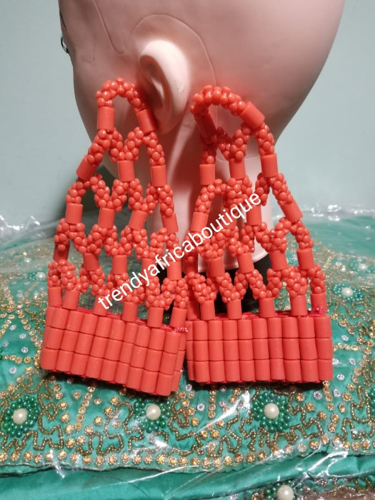 Bridal-accessories for Nigerian Traditional wedding ceremony. coral hand glove 2 pairs. use by Bride. Edo/Bini Traditionall wedding. Sold in 2 pairs and price is for the 2 pairs
