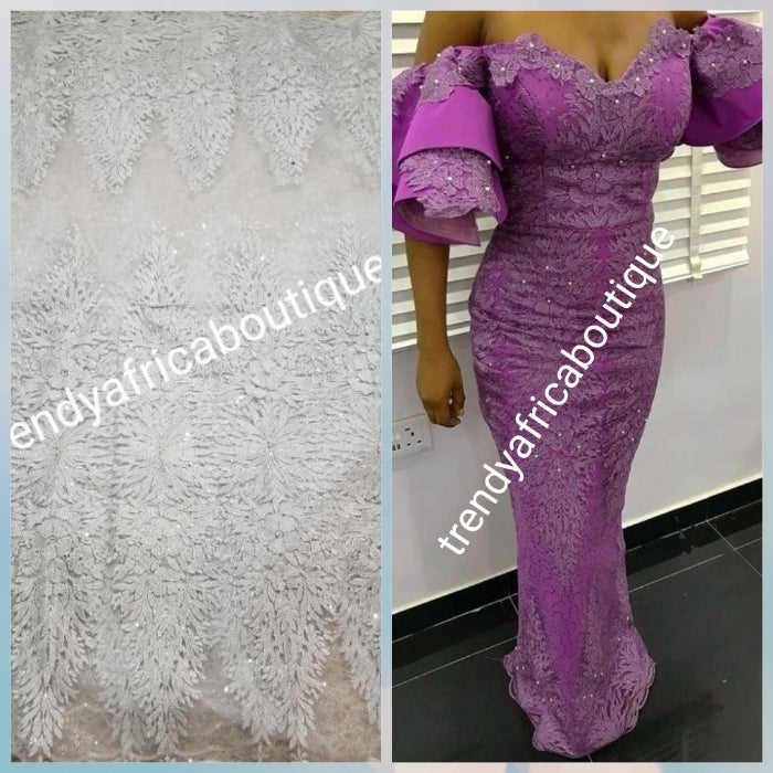 Sale: New arrival Classic white/silver sparkles African French Lace fa Trendy Africa Boutique Sale: New arrival Classic white/silver sparkles African French Lace fa Trendy Africa Boutique