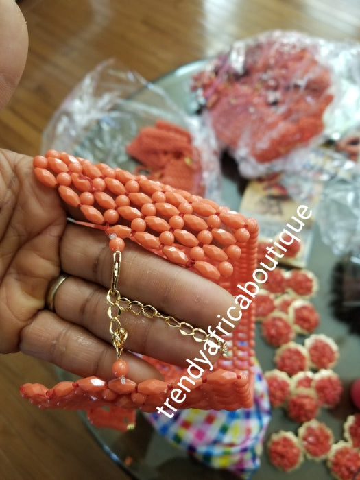 Back in stock: Bridal-accessories for Nigerian Traditional wedding ceremony. coral Head piece for Bride with chain extender at the back for easy adjustments, require personal assembling. Edo/Bini Traditionall wedding