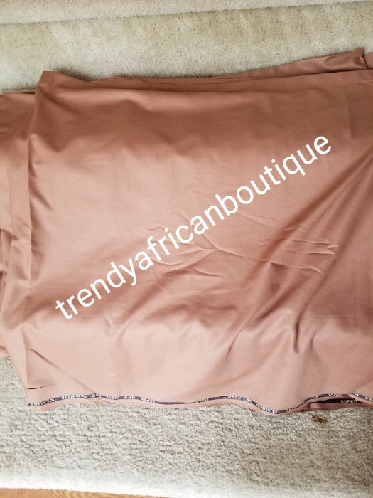 Golden brown cashmere + wool blend quality swiss voile lace fabric for Nigerian/African Men native outfit. Soft quality fabric. Sold per 5yds. Price is for 5yds
