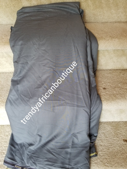 Gray color cashmere/wool blend quality swiss voile lace fabric for Nigerian/African Men native outfit. Soft quality fabric. Sold per 5yds. Price is for 5yds
