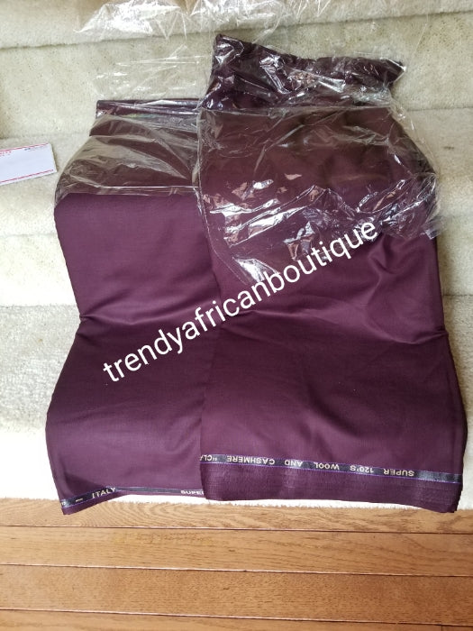 Maroon red color cashmere/wool blend quality swiss voile lace fabric for Nigerian/African Men native outfit. Soft quality fabric. Sold per 5yds. Price is for 5yds