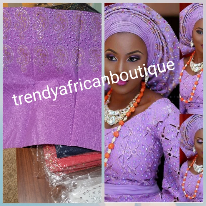 Lilac aso oke on sale gele