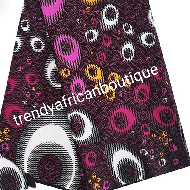 Purple/lilac veritable cotton Ankara wax print fabric. Sold per 6yds. Price is for 6yds. Soft texture. Excellent quality for making fabulous African outfit