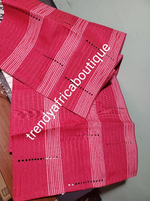 Sale sale: dazzling sweet pink dazzling Aso-oke for making stylish gele. Extra wide 80" long× 20" wide aso-oke Fine Luxrous quality. This is available in gele only