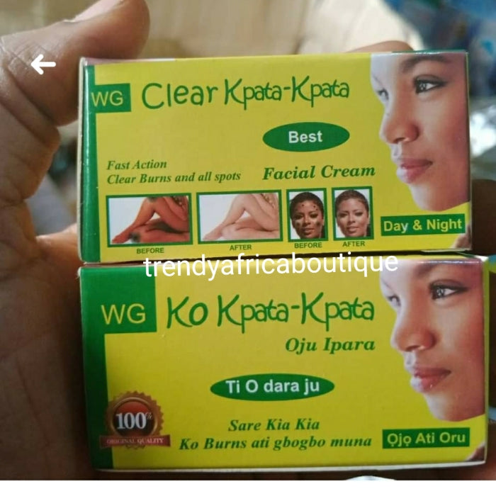 Back in stock! CLEAR Kpata-kpata day and night face cream fast action in clearing all types of blemishes such as dark circle, pimples, sunburn, eczema