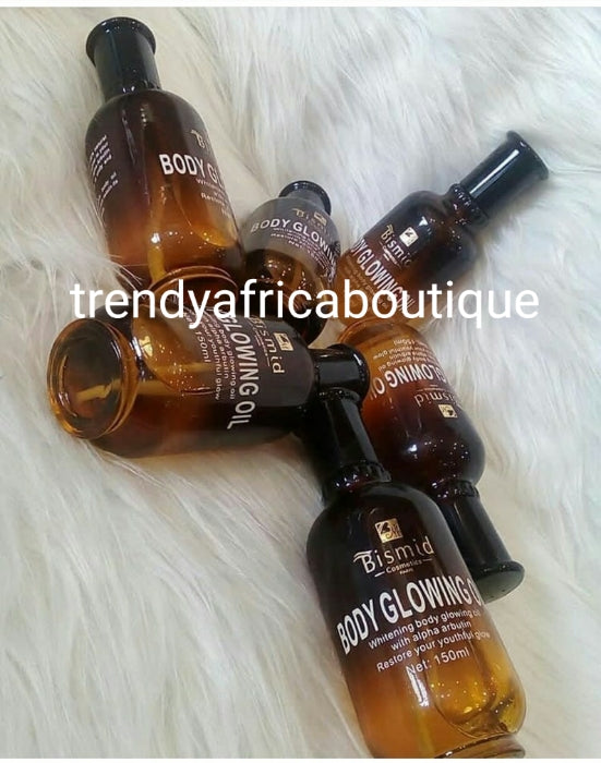 Bismid Egyptian Glowing oil. For all skin color. Unify and clear your skin. 150ml bottle serum/oil Mix thoroughly with your cream or lotion, apply morning and night.