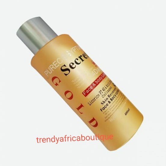 Original Purec Egyptian secret GOLD. Recovery whitening face & body lotion. Formulated with pure natural whitening ingredients to help safely lighten, brighten, and glow your skin. Hydroquinone free!!