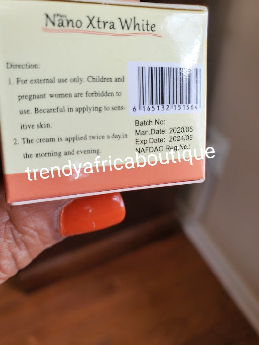 Original Nano Xtra whitening facial treatment against wrinkles, burns, dark spots 15g night treatment face cream Vitamin C, A & pomegranate extracts