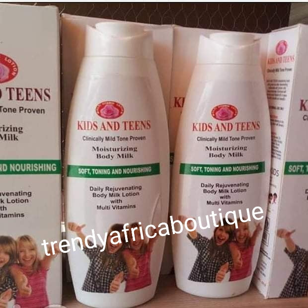 kids and Teens moisturizing body milk. Soft, tone and Nurishes with multi vitamins 350ml + 2 bar soap sale. Original body lotion!!