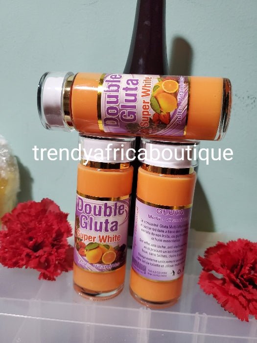 X 1 bottle .Double Gluta super white multivitamin serum with essential oil.120ml bottle. Mix into your body lotion.