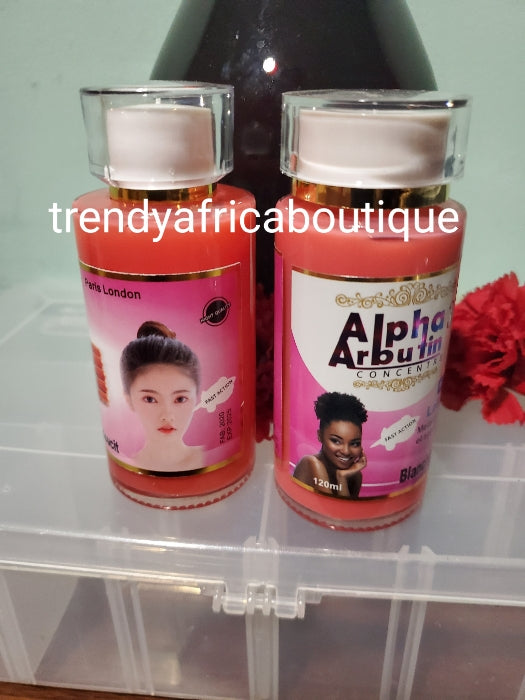 Alpha arbutin 3 Concentrate plus combo body lotion 350ml and serum 120ml for skin lightening, brightening, anti spots. Excellent hyperpigmentation therapy! One bottle lotion and serum sale