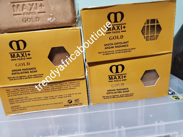 Maxi+ Argan radiance exfoliating face and body soap. Argan oil and vitamins 200g. X 1 soap