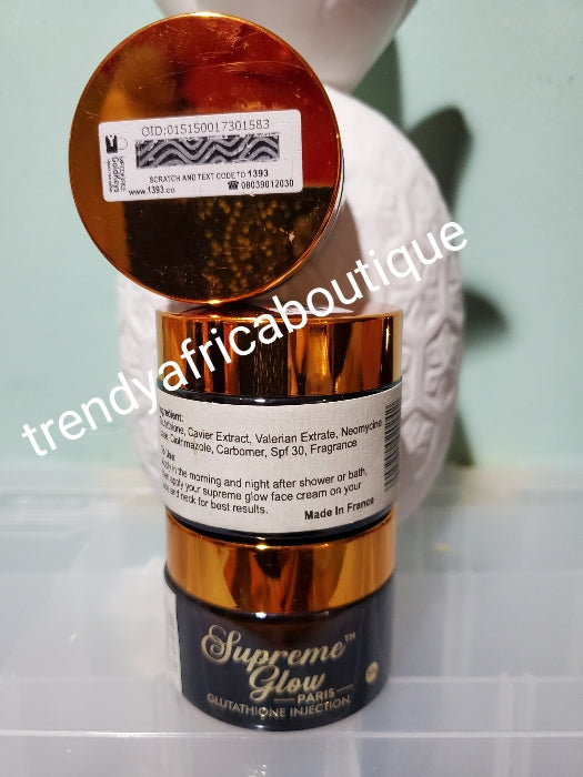 BACK IN STOCK!! ANOTHER Bangar!! Supreme glow paris. Glutathion injection face cream 50g x 1 jar. Whitens, clear sun burn, blemishes, facial discoloration