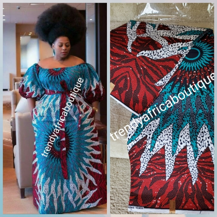 Beautiful Wine/white 100% cotton Nigerian Ankara wax print fabric