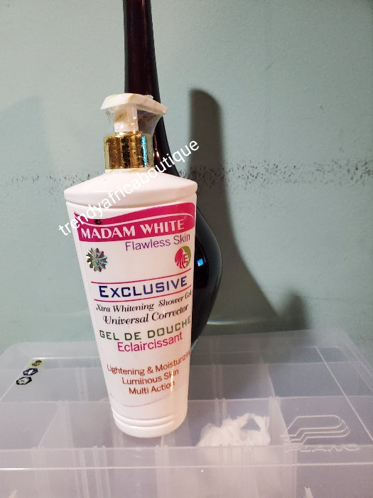 Madam white Exclusive flawless skin whitening shower gel. Universal corrector for all skin 500ml.x1 multi action.