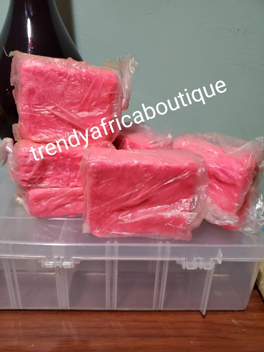 Yellow + pink color ozone soap combo sale: for skin whitening and polishing. Pro-mix into your black soap like Alata soap and more. Sale is for one pink and one yellow