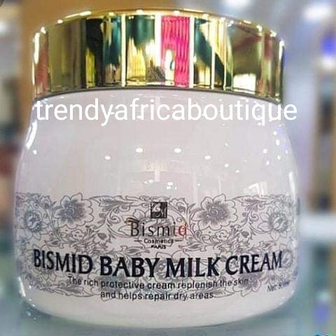 1 jar sale; Bismid cosmetics baby milk cream. Moisturizing baby skin repair cream. Clinical mild to skin, GLOW your child skin with this amazing cream. 500ml jar