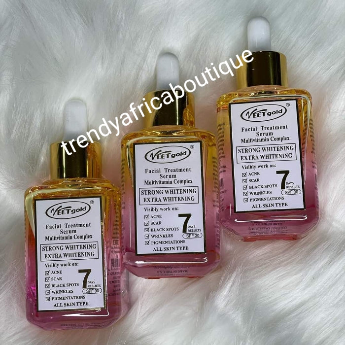 2pcs Original VEETGOld facial treatments serum/oil with multivitamins complex spf30. 60ml & veetgold anti spot face cream