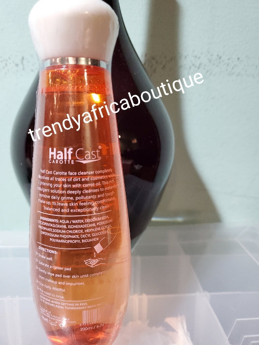 Half cast carrote face cleanser with carrot oil extracts. 200ml x1. Super effective