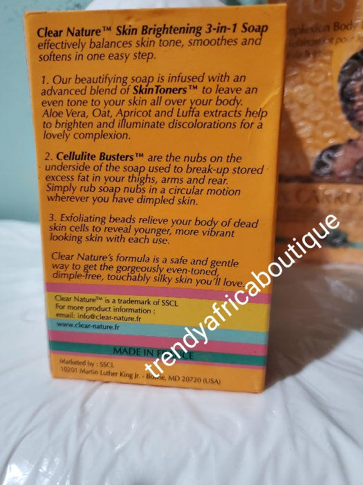 Original clear nature Maxi-plus skin brightening exfoliating 3 in 1 action carrot soap. 200gx1