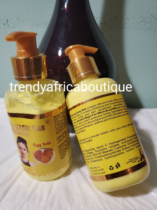 2 in 1 HB Mulatto magic fair whitening body lotion Glutathione injection, egg yolk + HB skin Clinic serum 125mlx1