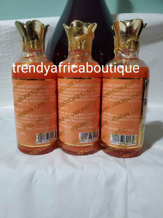 Gluta-C concentrate with snail slime and papaya extracts. Intense whitening and glowing Serum/oil 120ml bottle. Anti-aging, anti wrinkles, skin glowing and whitening 120ml