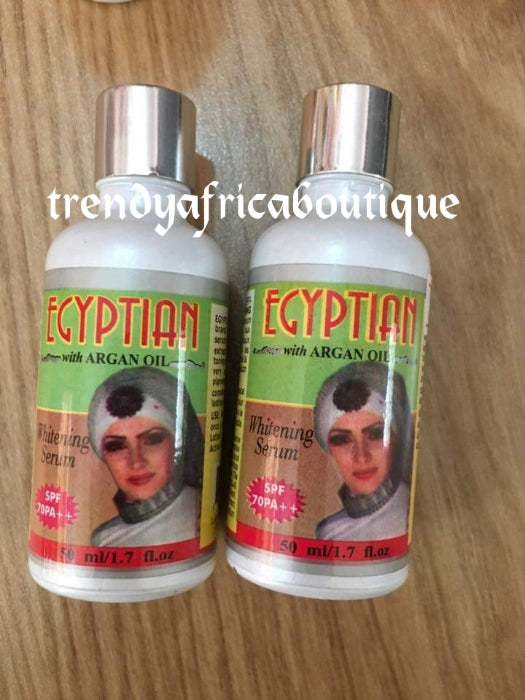 Original Purec Egyptian magic GOLD with egg yolk for face & body 300ml + Egyptian whitening serum with argan oil and plant Extracts Formulated to evenly whiten and brighten your skin, giving you that natural flawless skin tone! Hydroquinone free!!