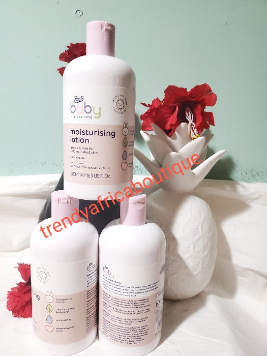 Boots moisturizing baby body lotion. Soft & mild to baby skin. 500ml x1 Original/authentic