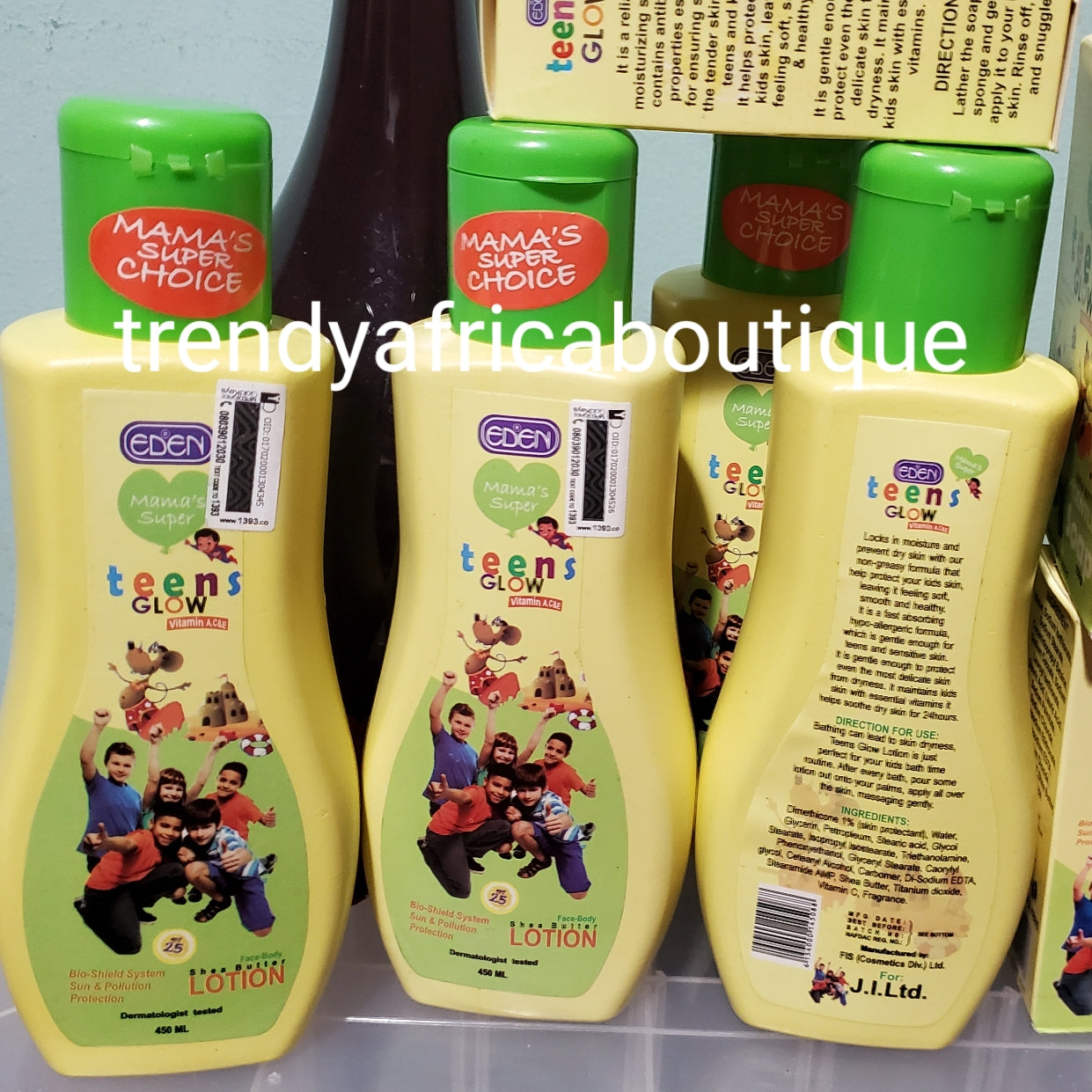 Eden kids and teens glow body lotion 450ml. Formulated with natural ingredients to nourish the growing body. Mummy 1st choice.