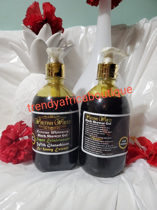 4pc perfect combo: whitish White exclusive Natural fairness body milk 250ml, serum/oil 50ml, + face cream 60g.& black shower gel. 100% response of dark sports.💯 AUTHENTIC