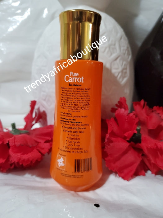 2pcs combo: Pure Carrot Bio Balance whitening Care formulated with carrot oil for a uniform fair tone. 450ml body Lotion + pure Carrot serum 60ml, White and GLOW!