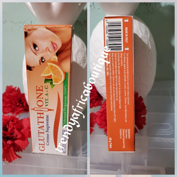 Abebi white Glutathion supreme cream with Vit. A-C 50g. Fast action cr Trendy Africa Boutique Abebi white Glutathion supreme cream with Vit. A-C 50g. Fast action cr Trendy Africa Boutique