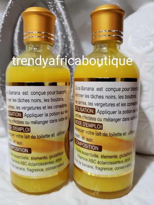 ORIGINAL GLUTA Banana skin whitening and glowing serum/oil with AHA & vitamins 100ml x1. Mix into your body lotion.