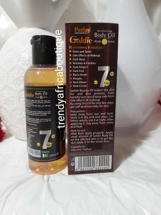 Parley goldie moisturizing body serum/oil. Instantly relieves dry skin. Use daily or mix intake body lotions/creams