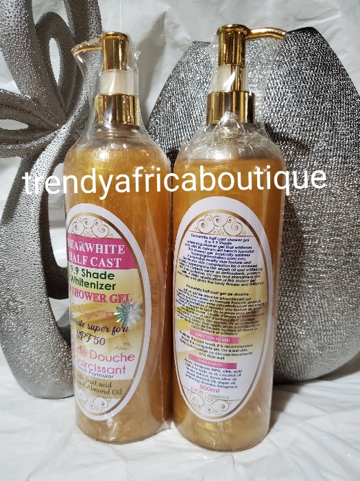 Dear White Halfcast Whitenizer 9.9 shades VIP shower gel. 500ml x 1.french formular with fruit acid and almond oil..