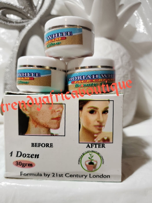 Moriah white face cream beauty glow. 30g jar small but mighty in clearing acne, pimples & dark spots. 30g x 2 jar sale
