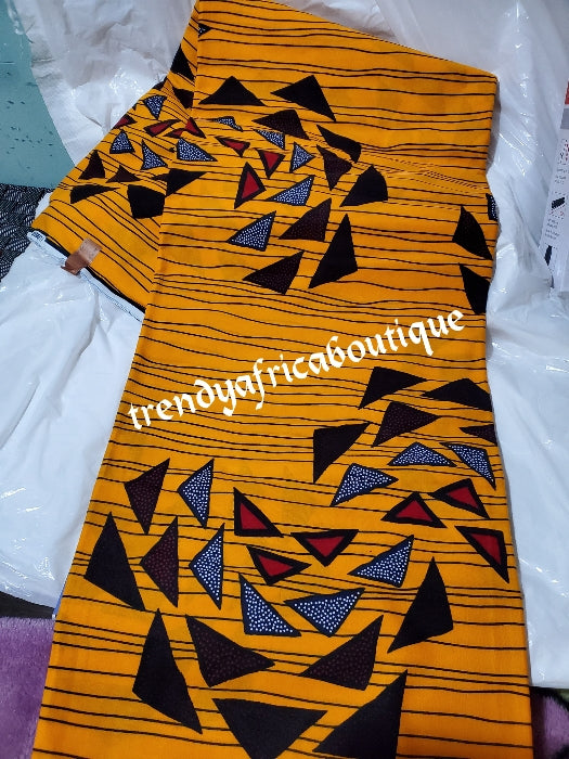 New arrival veritable hitarget wax print. 100% cotton African Ankara Sold per 6yds. Yellow holland print.