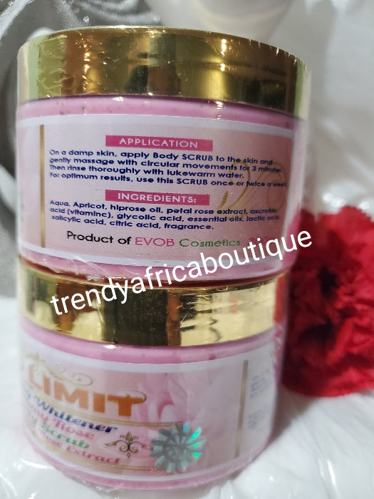 2 in 1 combo sale: NO LIMIT strong whitening and skin repair black soap PLUS No limit Whitenizer creamy scrub with Rose petal. 100% satisfaction