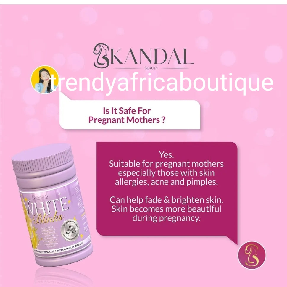 White Blinks von Scandel. Nahrungsergänzungsmittel für verbesserte Hautaufhellung und strahlende Haut mit Glutathion, 800-g-Glas x1. Ideal für schwangere und stillende Mütter