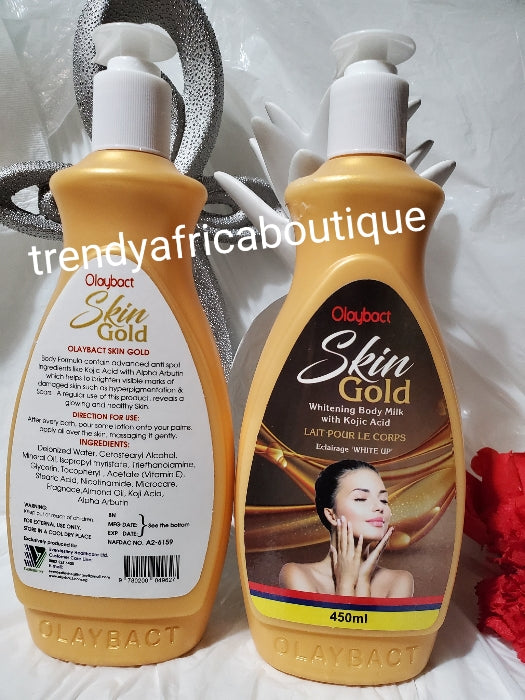 Olaybact skin Gold whitening body lotion formulated with kojic acid 450mlx1
