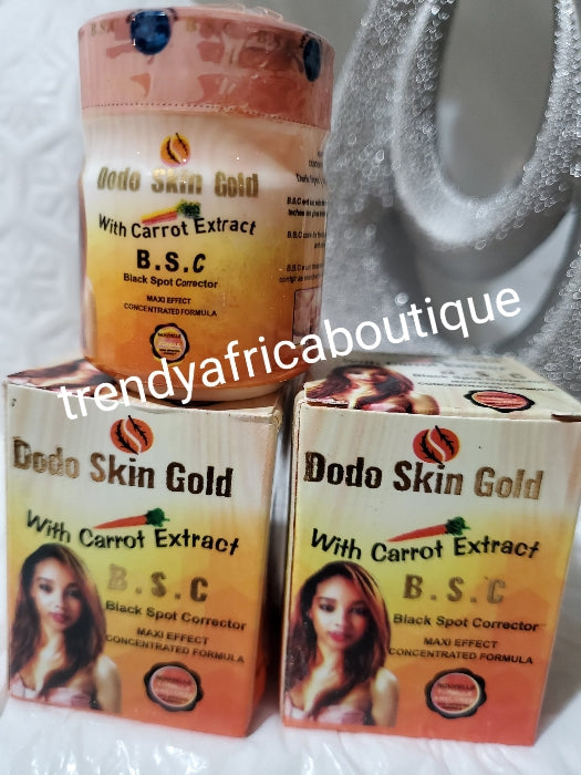 Dodo skin gold cream with carrot extract B.S.C Black spots corrector. Trendy Africa Boutique