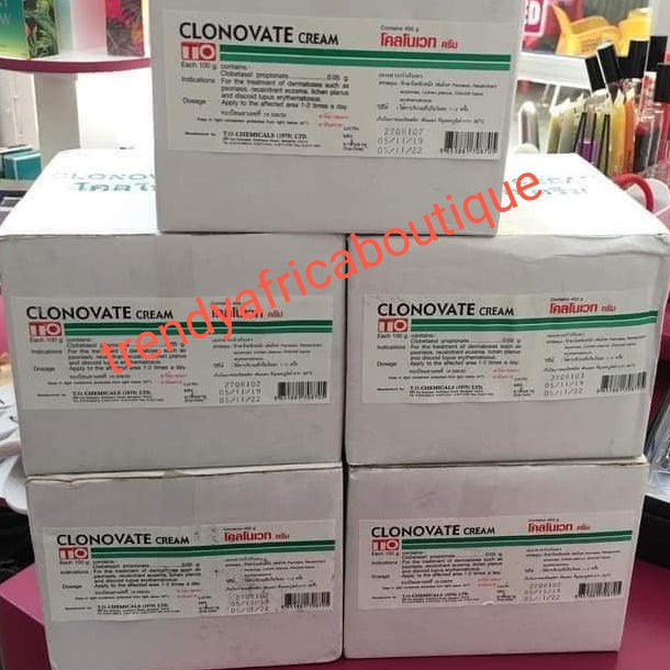 BACK IN STOCK; Clonovate whitening cream. Fade dark spots from knuckles, feet, elbows, knees etc.100% satisfaction. 450g jar. AUTHENTIC!.