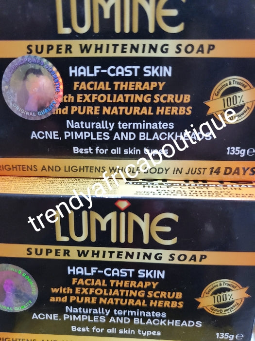 X2 Seifenverkauf. Lumine Super-Whitening-Seife. Halbgegossene Gesichts- und Körperseife. Beseitigen Sie Akne, Pickel und Mitesser mit einer 14-Tage-Aktion!! 135g