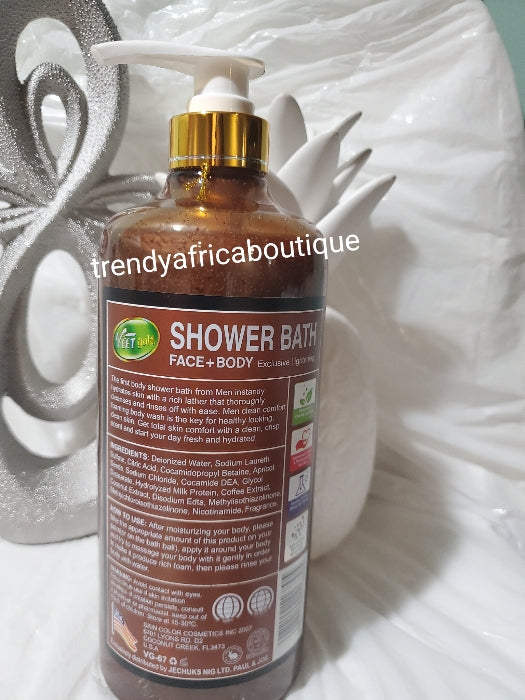 Veet Gold Men Lightening & glowing body corrector shower gel 1000ml face and body exclusive Lightening scrub