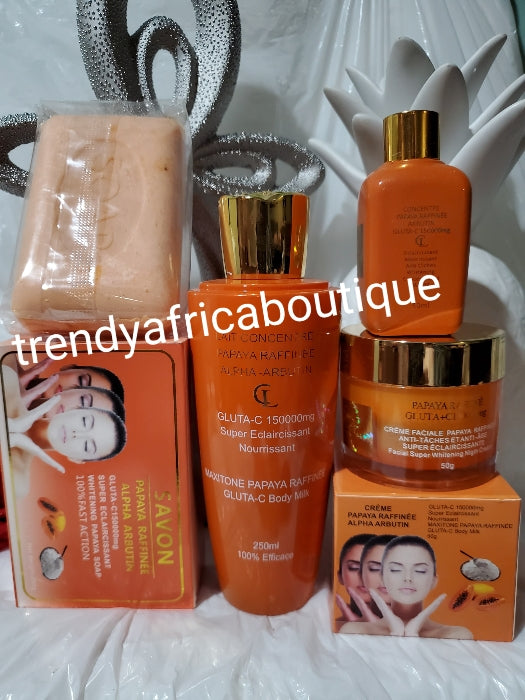 CHAP-CHAP 4pcs set Glutathion + vit. C MAXITONE PAPAYA SET. Lotion, se – Trendy Africa Boutique