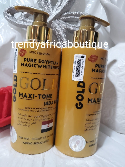 New and improved Pure Egyptian whitening Gold maxitone face and body lotion. 300ml bottle. Hydroquinone free!!