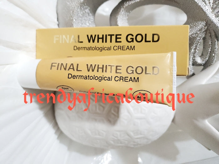 Original final WHITE GOLD cream. Fast action spot remover cream. 50gx1 mix into face cream or body lotion. Your skin will THANK YOU