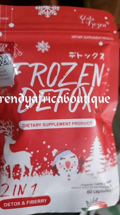 Frozen Detox 2 in 1 detox & fiberry. Loose belly fat naturally with organic Ingredients. Dietary supplement 60 cap per One pack, sold per pack