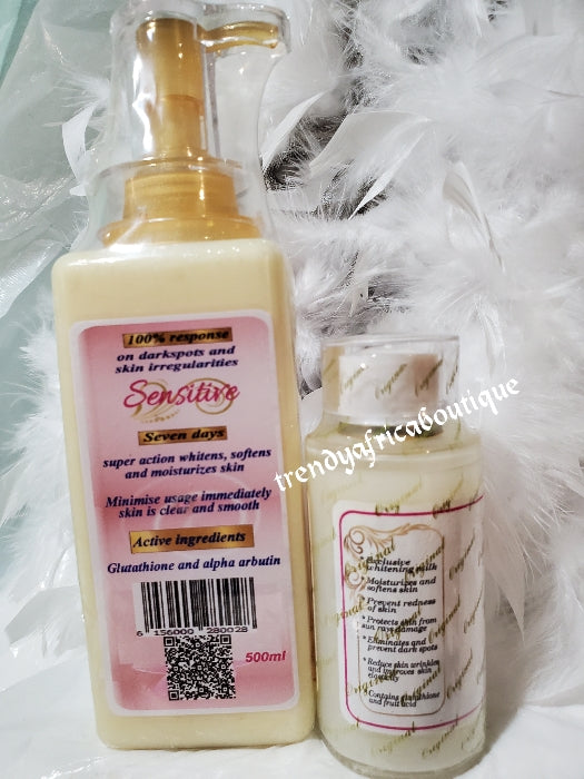 2er-Kombination: NO LIMIT-Körperlotion für empfindliche Haut + Dear White Gluta White Concentre 120 ml x 1. 100 %ige Wirkung bei dunklen Flecken, Pickeln und Akne. 7 Tage Aktion.